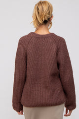 Brown Basic Chunky Knit Maternity Sweater