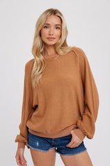 Camel Knit Long Sleeve Maternity Top