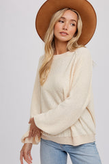 Cream Knit Long Sleeve Maternity Top