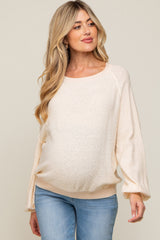 Cream Knit Long Sleeve Maternity Top