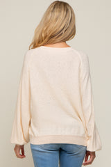 Cream Knit Long Sleeve Maternity Top