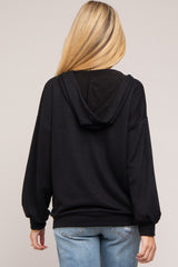 Black Front Pocket Maternity Hoodie