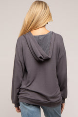 Charcoal Front Pocket Maternity Hoodie