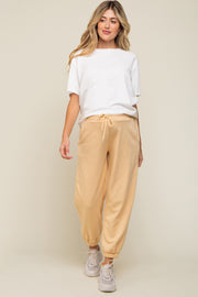 Yellow Drawstring Maternity Sweatpants