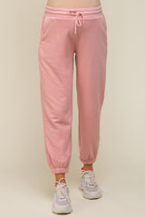 Light Pink Drawstring Maternity Sweatpants