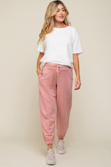 Light Pink Drawstring Maternity Sweatpants