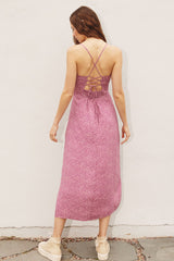 Orchid Sweetheart Laced Up Dress