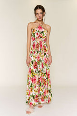 Red Floral Red Floral Sleeveless Maxi Dress