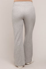 Heather Grey Faux Fur Lined Maternity Flare Lounge Pants