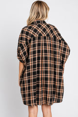 Black Plaid Oversized Mini Dress