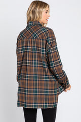 Mocha Plaid Flannel Top