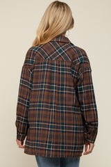 Mocha Plaid Maternity Flannel Top