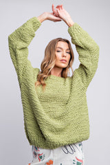 Lime Chunky Loose Knit Sweater