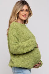 Lime Chunky Loose Knit Maternity Sweater