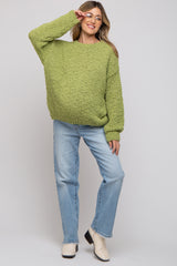 Lime Chunky Loose Knit Maternity Sweater