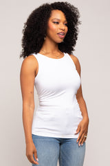 White Basic Seamless Maternity Tank