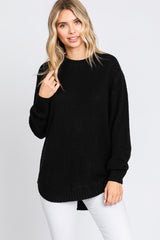 Black Knit Pullover Maternity Sweater