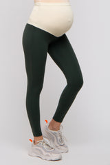 Forest Green Basic Maternity Leggings