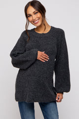 Charcoal Soft Brushed Maternity Sweater