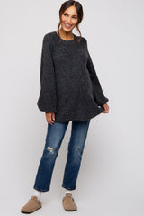 Charcoal Soft Brushed Maternity Sweater