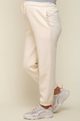 Ivory Basic Fleece Maternity Sweatpants