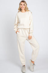 Ivory Basic Fleece Sweatpants