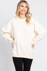 Ivory Soft Knit Fleece Lined Maternity Sweatshirt