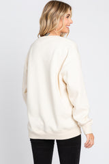 Ivory Soft Knit Fleece Lined Sweatshirt