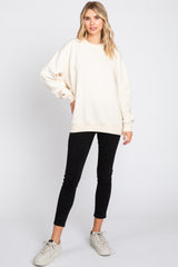 Ivory Soft Knit Fleece Lined Sweatshirt