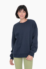 Navy Blue Soft Knit Fleece Lined Maternity Sweatshirt