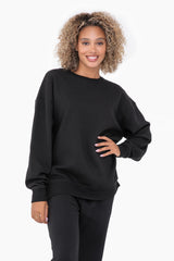 Black Soft Knit Fleece Lined Maternity Sweatshirt