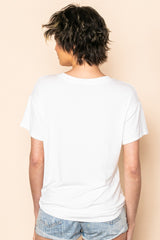 White Scoop Neck Basic Tee