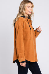 Camel Soft Hooded Shacket