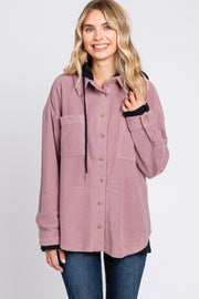 Mauve Soft Hooded Shacket