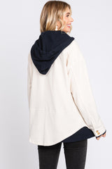 Ivory Soft Hooded Shacket