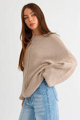 Beige Ribbed Sweater