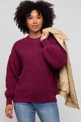 Burgundy Ribbed Maternity Sweater