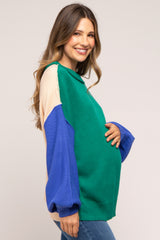 Emerald Multi-Color Knit Maternity Sweater