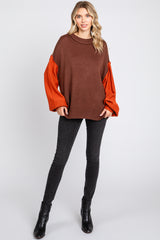 Brown Multi-Color Knit Sweater