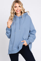 Blue Drawstring Hoodie