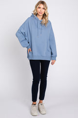 Blue Drawstring Hoodie