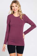 Plum Long Sleeve Maternity Top