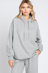 Heather Grey Drawstring Maternity Hoodie