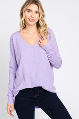 Lavender Long Sleeve Side Slit Maternity Sweater