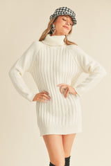 Ivory Turtleneck Maternity Sweater Dress