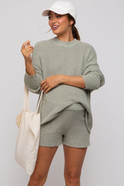 Sage Sweater and Short Maternity Set