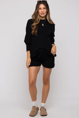 Black Sweater and Short Maternity Set