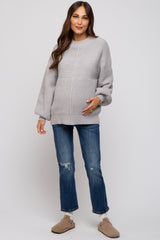 Heather Grey Ribbed Maternity Sweater