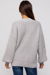 Heather Grey Ribbed Maternity Sweater