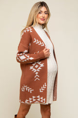 Rust Print Maternity Cardigan